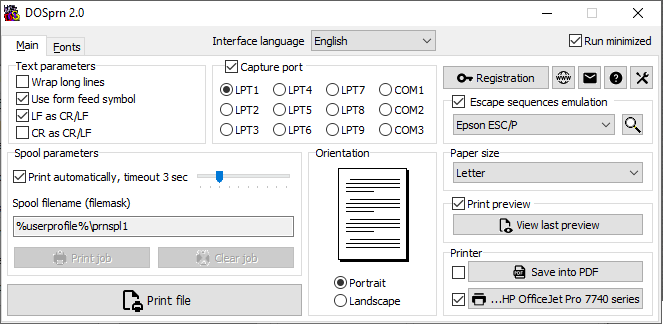 Print to windows printer from a dos program